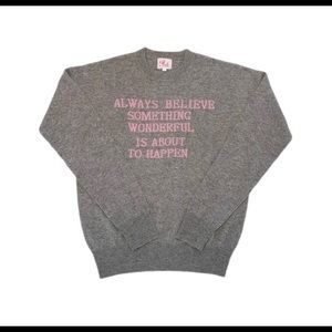Gray Pink Pineapple cashmere sweater. Size medium.